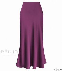 Sleek and Elegant High-Waisted Fish Tail Half Skirt with Smoothly Textured Finish – Peilia Elegant High Waist Stretch Maxi Skirt, Elegant Flared Pencil Skirt, Elegant Purple Maxi Skirt, Purple Stretch High Waist Skirt, Purple High Waist Stretch Skirt, High Waist Stretch Purple Skirt, Flowy High Waist Lined Dress, High Waist Flowy Skirt Dress With Lined Skirt, Elegant High-waist Flowy Skirt