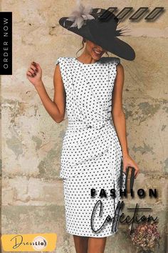 Sexy Polka Dot Pack Hip Sleeveless Midi Dress(4 Colors) Polka Dot Sleeveless Dress For Summer Party, Polka Dot Sleeveless Summer Party Dress, Knee-length Polka Dot Sleeveless Summer Dress, Casual Polka Dot Sleeveless Dress For Party, Sleeveless Polka Dot Mini Dress, Summer Polka Dot Sleeveless Knee-length Dress, Casual Polka Dot Sleeveless Party Dress, Fitted Polka Dot Sleeveless Dress For Spring, Polka Dot Sleeveless Mini Dress