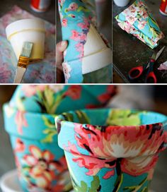 how to make fabric flower pot holders