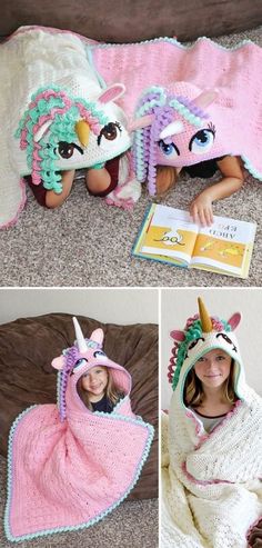 Crochet Unicorn Hat, Hoodie and Headband Patterns - Pattern Center Unicorn Blanket Crochet, Hooded Blanket Pattern, Crochet Hooded Blanket, Unicorn Hooded Blanket, Crochet Unicorn Blanket, Crochet Unicorn Hat, Crochet Unicorn Pattern, Unicorn Blanket, Headband Crafts