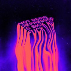 an abstract image of long hair with the words not being released on it in pink and purple