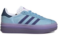 adidas Gazelle Bold KseniaSchnaider Denim (Women's) Adidas Bold, Adidas Gazelle Women, Adidas Gazelle Bold, Gazelle Bold, Adidas Trainers, Purple Shoes, Adidas Campus, Purple Violet, Hot Sneakers