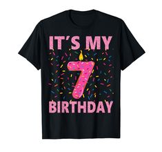 PRICES MAY VARY. Sweet donuts It's My 7th Birthday Shirt for little brother big sister boys girls turning 7 years old. Awesome dounts shirt for your cool son, daughter, granddaughter, niece, grandson, grandchild, nephew from dad, mommy, uncle, grandpa, mom, aunt, grandma. Great 7th Birthday Gift Ideas for boy girl kids. Complete your collection of bday accessories for him / her supplies, decorations, ballons, card, clothes, apparel with this happy golden anniversary TShirt. Makes a great birthda 7th Birthday Shirt, Donut Gifts, 7 Birthday, Birthday Donuts, Mens Long Sleeve Tee, 7th Birthday, Birthday Gift Ideas, Its My Birthday, Birthday Shirt