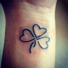 a four leaf clover tattoo on the wrist