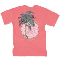 Short Sleeve with Pocket Reactive Fabric Dye with Garment Silicon Wash 100% Ringspun Cotton Benefits Made from a soft and lightweight cotton Hand-drawn highly detailed illustration Lily Grace logo print on left chest pocket Features the official tree of summer, the palm tree New Preppy, Preppy Tee, Lily Grace, Pocket Tees, T Shirt Styles, Fabric Dye, Preppy Southern, Ladies Tee Shirts, How To Dye Fabric