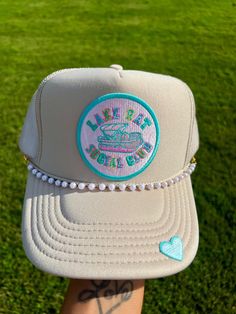 Please allow up to a week for shipping, as this is a custom item. Beach Trucker Hat, Trucker Hat Bar, Womens Trucker Hat, Hat Bar, Baseball Cap Women, Hat Patch, Women Trucker, Custom Trucker Hats, Cap Women