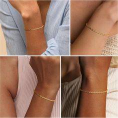 14K Gold Filled Bracelet: Crafted from copper and 14K real gold-filled material, this bracelet ensures lasting color and shine. It's also lead-free, nickel-free, and hypoallergenic, making it safe for sensitive skin, even with frequent wear. Adjustable Fit: The bracelet includes a 7" chain with a 2" extender, allowing you to easily adjust the size to fit your wrist comfortably. The sturdy lobster clasp ensures durability, and the drop design at the end adds a fashionable and charming touch. Perfect Gift Choice: Packaged in a lovely gift box, this exquisite gold bracelet makes a thoughtful surprise for your loved ones. It’s an ideal gift for special occasions such as Valentine's Day, International Women's Day, Mother's Day, and Christmas. Hypoallergenic Gold Plated Charm Bracelet, Hypoallergenic Gold Bangle Chain Bracelet, Hypoallergenic Yellow Gold Bangle Chain Bracelet, Dainty Gold Hypoallergenic Bracelet, Dainty Hypoallergenic Gold Bracelet, Hypoallergenic Rose Gold-plated Bracelets, Dainty Hypoallergenic Gold Bangle Bracelet, Dainty Rose Gold Bangle Bracelet, 14k Gold Filled Bracelets