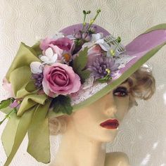 Decorating Hats Ideas, Costume Carnaval, Spring Hat, Vintage Style Hat, Pretty Hats, Victorian Hats, Shabby Chick, Easter Hats