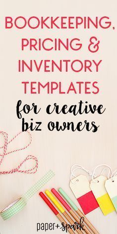 the book keeping pricing and inventory templates for creative bizwoers by paper smart