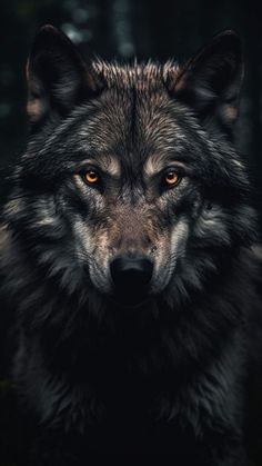 a wolf staring at the camera with an intense look on it's face and chest