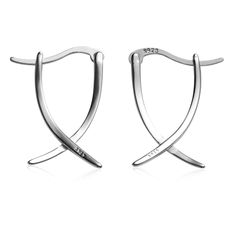 PRICES MAY VARY. Product Included: You will receive 1 pair of X hoop earrings, which measures about 0.79x0.59in/2x1.5cm, subtle size to wear, very lightweight, not adding any extra burden to your ear lobe. Reliable Material: Made of quality 925 sterling silver, the X huggies earrings is not easy to break or deform, solid and durable, which can serve you for a long time. Special Design: The special X shape hoop design of sterling silver hoop earrings huggies is stylish and minimalistic, perfect f Earrings Huggies, Hoop Design, Chic Gifts, Sterling Silver Hoop Earrings, Threader Earrings, Sterling Silver Hoops, Jewelry Earrings Hoops, Special Design, Silver Hoops