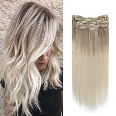 clip in extensions human hair Balayage Ash Blonde, Above Shoulder Length Hair, Hair Extensions Balayage, Diy Hair Extensions, Ash Blonde Ombre, Blonde Ombre Balayage, Balayage Ombré, Light Blonde Hair, Real Human Hair Extensions