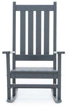 a gray rocking chair on a white background