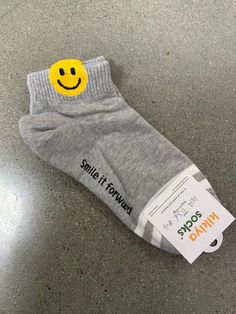 Trendy socks Trendy Socks, White Heart, Ankle Socks, Smiley, Socks, Outfit Inspo, Grey