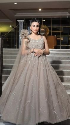 Choosing the Perfect Gown for Engagement: Styles and Trends Bride Gown For Engagement, Engagement Gowns Elegant Western, Gowns Dresses Engagement, Gowns Dresses For Engagement, Princess Gown For Engagement, Trending Wedding Dresses Indian, Gown For Engagement Bride, Indian Engagement Outfit Gowns, Bridal Gown For Engagement