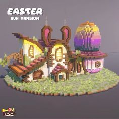 an image of a house made out of legos in the shape of bunnies