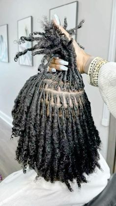 Interlocs Hair Styles, To Strand Twist, Natural Hair Locks Hairstyles, Female Loc Updo Styles, Locs On Girls Real Hair, Locs Started With Coils, Two Strand Twist Starter Locs Before And After, Locs For Women Starter, Square Part Locs