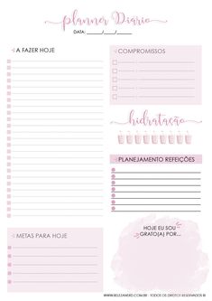 a pink and white planner with the words plan your day written in cursive writing