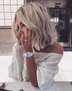 Short Wavy Hair, Long Bob, Shoulder Length Hair, Blonde Balayage, Makeup Skincare