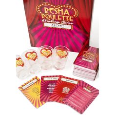 the besha roulette family game is shown in front of a box with its contents