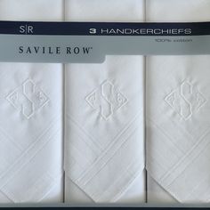 3 Handkerchiefs Letter S Embroidered Cotton Vintage See Pictures For Details New, Never Used Check Out My Other Listings Reasonable Offers Will Be Considered Logo Scarves, New Harley Davidson, Silk Pocket Square, Men Store, Blue Rainbow, Aztec Designs, Savile Row, Vintage Color, Stripe Silk