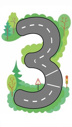 the letter s is made up of roads and trees