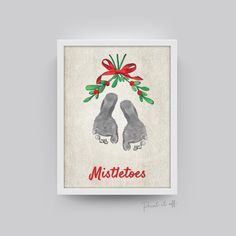 an old fashioned christmas card with mittens on it