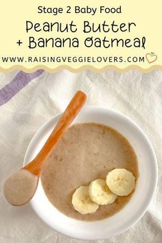 a bowl of peanut butter and banana oatmeal