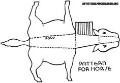 the diagram shows how to make a horse costume