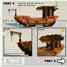 the instructions for how to build a floating house in minecraft with pictures on it