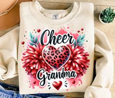 Cheer Grandma, Pom Pom Girl, Png Football, Football Png, Heart Png, Red Leopard, Design Digital, T Shirt Design, Etsy Australia