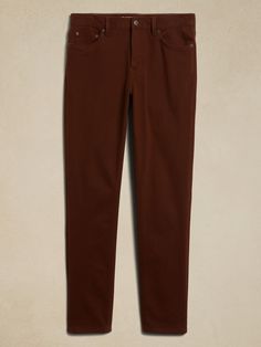 Slim Brushed Traveler Pant | Banana Republic Brown Five-pocket Pants For Fall, Brown Pants With Five Pockets For Fall, Brown Bottoms For Fall With Standard Cut Leg, Leather Pants With Five Pockets For Fall, Business Casual Bottoms For Fall, Travel Pants, Brown Horse, Fall Photoshoot, Horse Hair