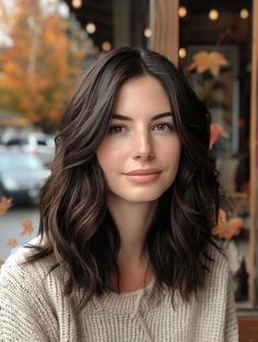 36 Trendy Fall Haircut Ideas to Refresh Your Look in 2024 Haircuts For Medium Length Hair Layers, Medium Fall Haircut, Medium Haircuts For Women Side Part, Dark Hair Color For Pale Skin, Medium Dark Haircut, Mid Length Hair With Layers Dark Brown, Not Styled Layered Hair, Hair Cut Ideas 2024 Trends, Haircuts For Fine Hair Round Face