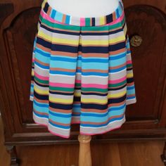 Adorable Cece Skirt Just Purchased In Last 9 Months Never Worn But Without Tags Super Cute For Summer With A Cotton Tee And Sandals Spring Striped Skort With Lined Skirt, Spring Striped Lined Skort, Short Striped Skirt For Spring, Multicolor Mini Skort For Day Out, Multicolor Lined Skort With Relaxed Fit, Multicolor Casual Skort For Spring, Casual Multicolor Pleated Bottoms, Flowy Multicolor Lined Skort, Multicolor Skort For Spring Day Out