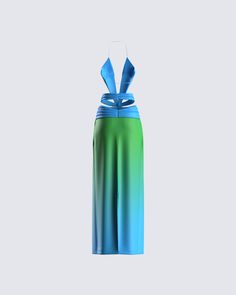 Step into every shade of fabulous with this ombre print maxi dress 💙 Made from chiffon fabric, and complete with a plunging neckline, twist & ruching details, cutouts, clear straps, adjustable hook and eye closures, and an open back - this column-style dress isn't just a dress, its a masterpiece 😍 Each dress will be uniquely different due to the nature of the print ✨ Ombre Print, Printed Maxi, Chiffon Fabric, Plunging Neckline, Printed Maxi Dress, Xl Dress, Style Dress, Dress Making, Open Back