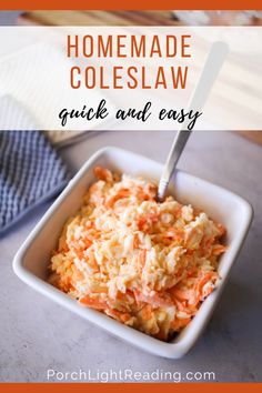 this homemade coleslaw recipe is quick and easy