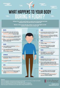 an info poster with the words what happens to your body during flight?