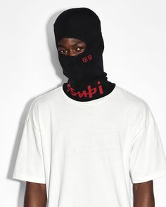 Buy Inkognito Balaclava Laid Black | Ksubi | Ksubi ++ Cross Embroidery, Knitted Balaclava, Ski Mask, Graphic Artwork, Jacquard Knit, Popular Videos, Soft Wool, Premium Denim, Things To Buy