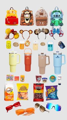 many different items are grouped together on a white background