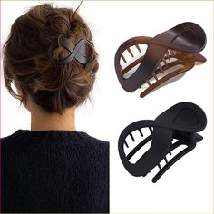 PRICES MAY VARY. Banana clip for women that goes perfectly with any outfit; Chic infinity design. French hair clips-Pack of 2 with Black and Amber color; Size Large: 8.5 cm/3.3 inch length x 4.5cm/1.8 inch height. All hair types can easily use the clips, whether thick or thin, long or short hair. Hair accessories for women made of high quality pastel plastic acrylic material and safe metal spring. The greatest features of these jumbo hair claws are strong flexibility, durable, easy to use and ha Banana Clip, Hair Accessories Clips, French Hair, Fashion Hair Accessories, Hair Claws & Clips, Hair Barrettes, Hair Claw, Hair Accessories For Women