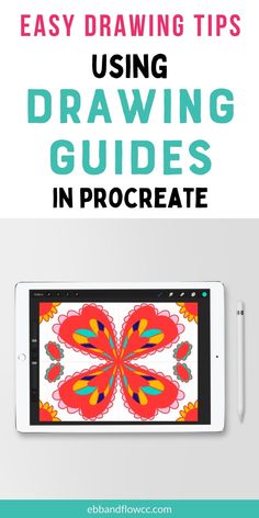 an ipad with the title how to use drawing guides on it and text overlay