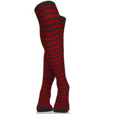 Black and Red Socks - Over The Knee Striped Thigh High Costume Accessories Stockings for Men, Women and Kids By Skeleteen | Michaels® Stockings For Men, Men In Stockings, Hatter Costume, Jester Costume, Striped Knee High Socks, Mad Hatter Costume, Red Socks, Couple Costumes