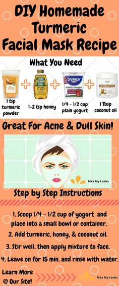 Make your own DIY homemade turmeric face mask recipe. This one is great for acne and dull skin but works for oily skin too. #facemask #facial #DIY #natural #beauty #skincare Turmeric Facial Mask, Facial Diy, Homemade Face Moisturizer, Turmeric Face, Mask For Oily Skin, Homemade Moisturizer, Turmeric Face Mask