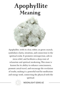 Apophyllite Crystals Meaning, Lodolite Crystal Meaning, Apophyllite Meaning, Crystal Book, Wicca Recipes, Crystal Magick, Energy Healing Spirituality, Crystals Healing