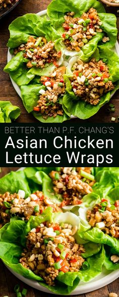 Asian Chicken Lettuce Wraps (better than P.F. Chang's)! A quick, easy, healthy and delicious dinner or appetizer! Gluten and dairy-free! Step-by-step recipe video!  #lettucewraps #pfchangs #glutenfree #dairyfree #easydinner #healthyrecipe #asianlettucewraps via @joyfoodsunshine Asian Lettuce Wraps, Breakfast Low Carb, Lettuce Wrap Recipes, Lettuce Cups, Chicken Lettuce Wraps, Asian Chicken, Diet Vegetarian