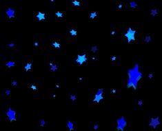 blue stars are flying in the dark sky