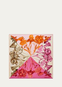 Get free shipping on Ferragamo Floral-Print Silk Scarf at Bergdorf Goodman. Shop the latest luxury fashions from top designers. Hydrangea Print, Designer Silk Scarves, Pure Silk Scarf, Luxury Scarves, Printed Silk Scarf, Elements Of Style, Designer Scarves, Valentines Day Gifts For Her, The Pure