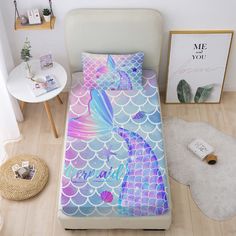 PRICES MAY VARY. 【High Definition Printing】Mermaid sheets set is sure to make bedtime fun. 3D reactive printed, very attractive and vibrant, so that the fitted sheet will stay vibrant for many years to come.excellent 3D print makes the patterns and colors vivid 【Deep Pockets】Fits mattresses up to 14" deep with elastic all around the fitted sheet. Twin size 2 pcs set includes 1 fitted sheet 39"×75" and 1 Pillowcase 20"×30", our fitted sheets are fully elastic,perfect fit,helps ensure a perfect fi Girls Room Mermaid, Mermaid Sheets, Kids Sheet Sets, Mermaid Bedding, Mermaid Girls, Mermaid Bedroom, Kids Sheets, Microfiber Bed Sheets, Homemade Fudge