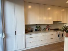 the kitchen is clean and ready for us to use in its new owner's home