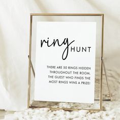 a sign that says ring hunt on it